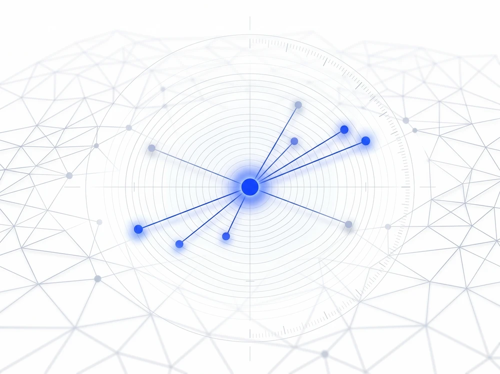 Abstract constellation illustration — mapping the technical talent market